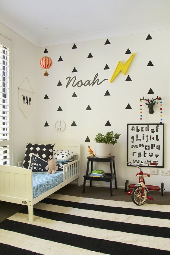 monochrome kids room