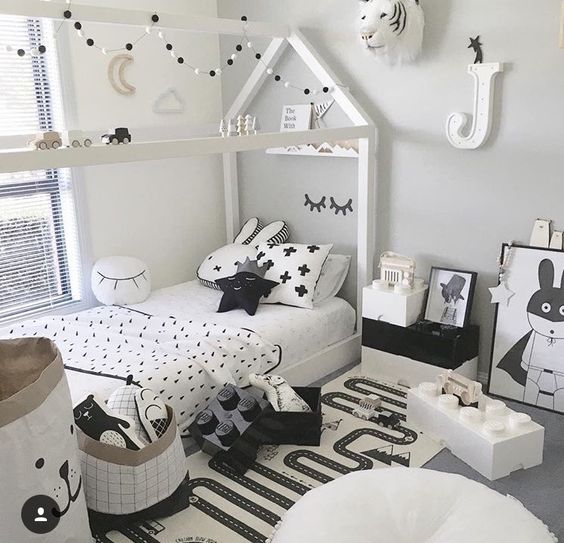 monochrome kids room