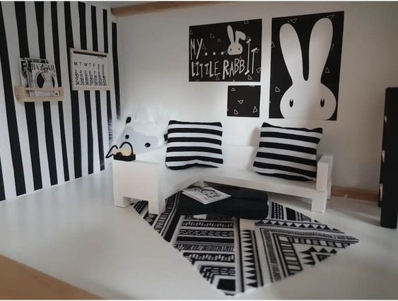 monochrome kids room